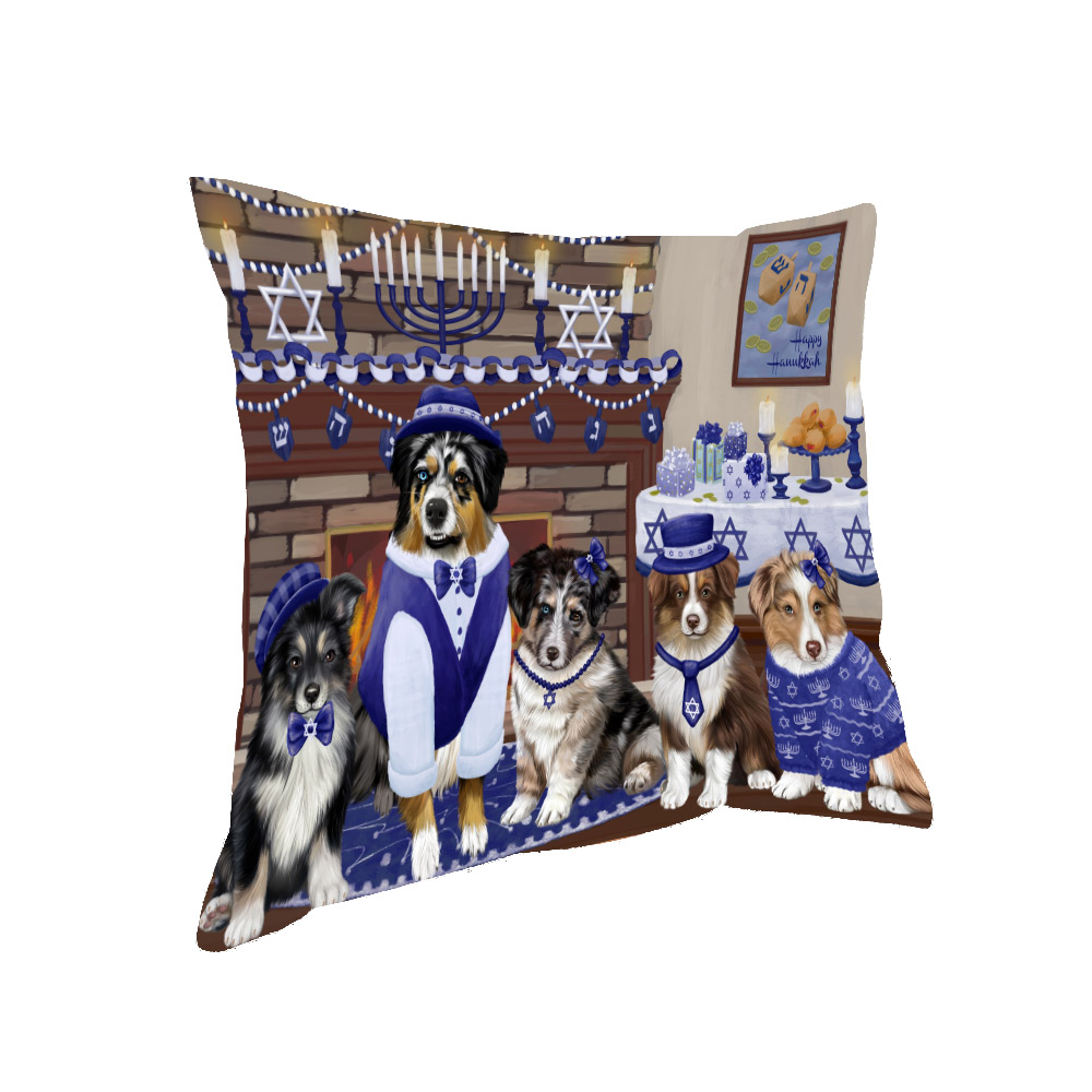 Hanukkah Family Dog Cat Pet Photo Lovers Throw Decorative Travel Pillow